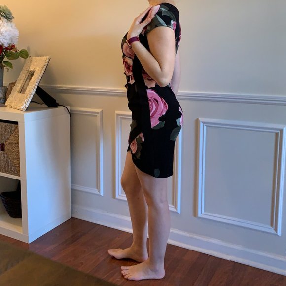 ROSES PRINT ASYMMETRICAL MINI DRESS - Picture 4 of 5